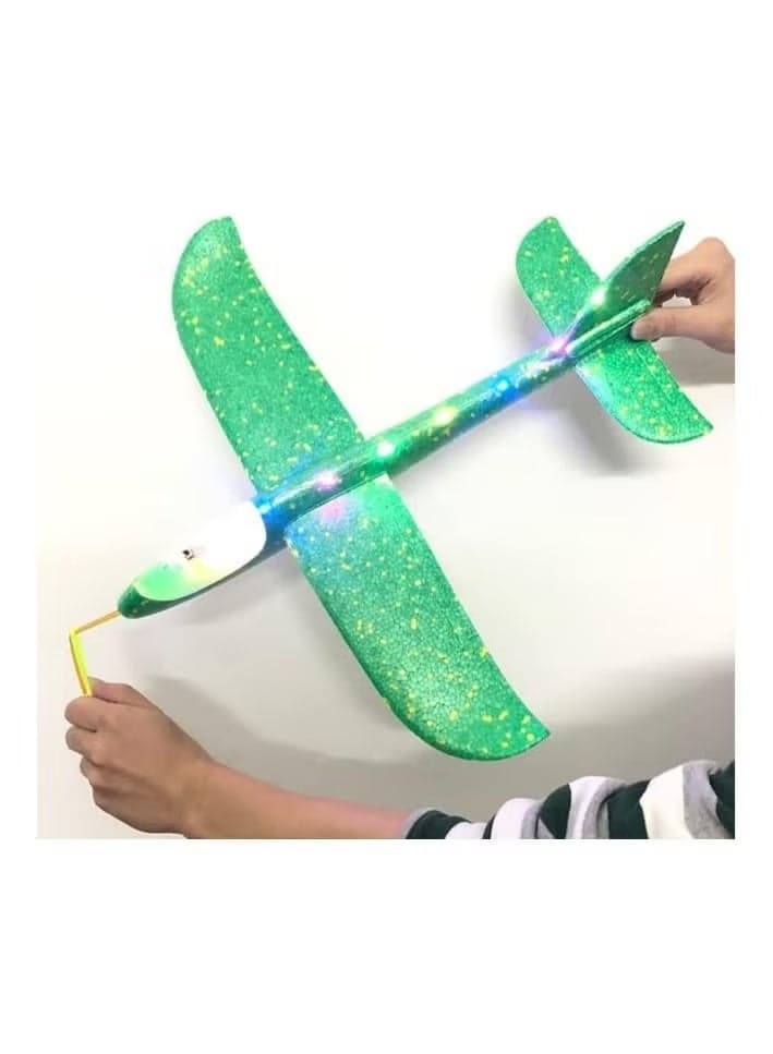 LED Foam Airplane Toy 44.5cm Large – Hand Throw Flying Glider with Light Up Cockpit | Night Flying Outdoor Sports Plane for Kids | Break-Resistant EPP Aircraft Model | Birthday Party Favor & Garden Game | Green Large Appliance Remote Controls (٦)