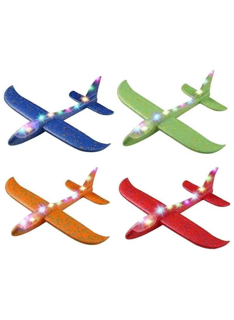 LED Foam Airplane Toy 44.5cm Large – Hand Throw Flying Glider with Light Up Cockpit | Night Flying Outdoor Sports Plane for Kids | Break-Resistant EPP Aircraft Model | Birthday Party Favor & Garden Game | Green Large Appliance Remote Controls (٨)