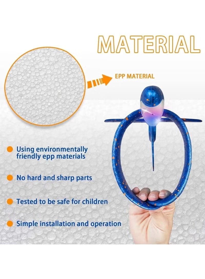 LED Foam Airplane Toy 44.5cm Large – Hand Throw Flying Glider with Light Up Cockpit | Night Flying Outdoor Sports Plane for Kids | Break-Resistant EPP Aircraft Model | Birthday Party Favor & Garden Game | Green Large Appliance Remote Controls (٥)