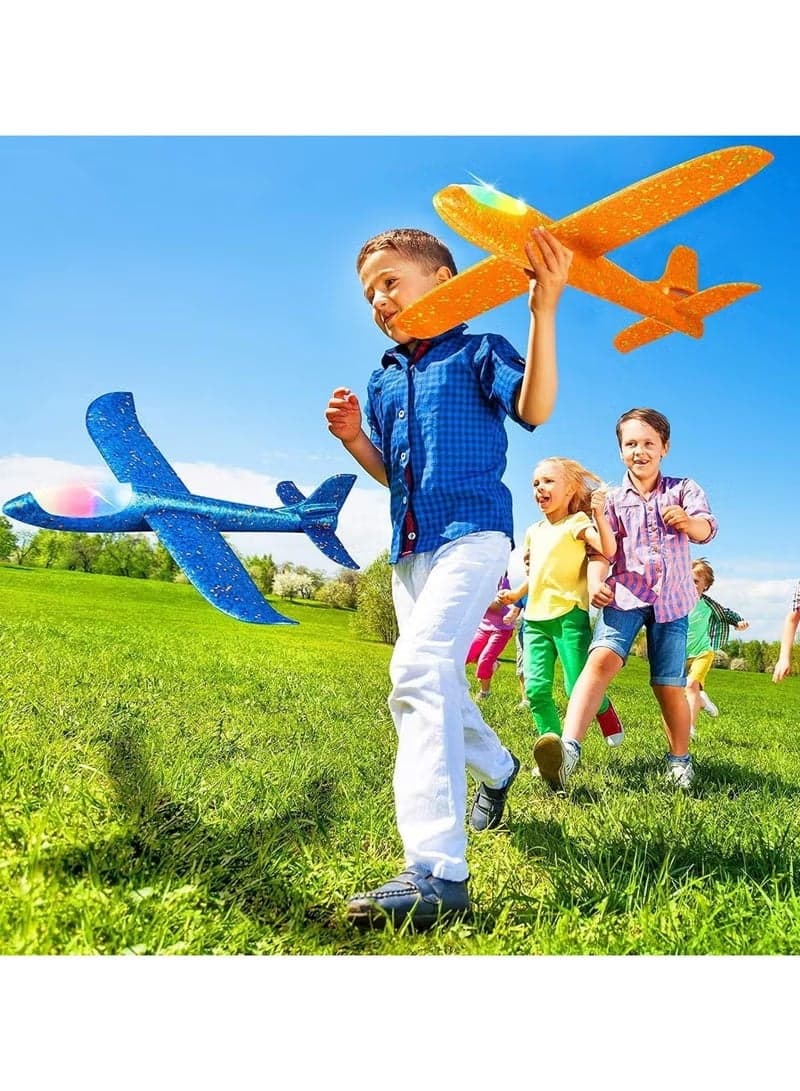 LED Foam Airplane Toy 44.5cm Large – Hand Throw Flying Glider with Light Up Cockpit | Night Flying Outdoor Sports Plane for Kids | Break-Resistant EPP Aircraft Model | Birthday Party Favor & Garden Game | Green Large Appliance Remote Controls (٣)