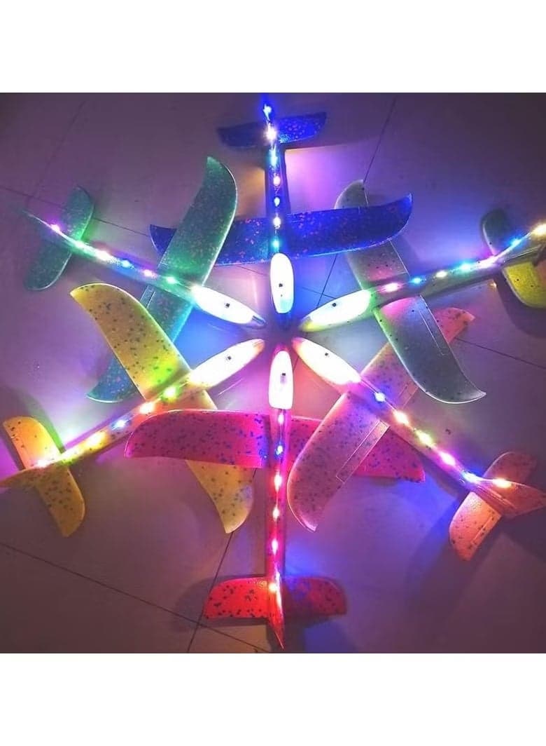 LED Foam Airplane Toy 44.5cm Large – Hand Throw Flying Glider with Light Up Cockpit | Night Flying Outdoor Sports Plane for Kids | Break-Resistant EPP Aircraft Model | Birthday Party Favor & Garden Game | Green Large Appliance Remote Controls (٩)