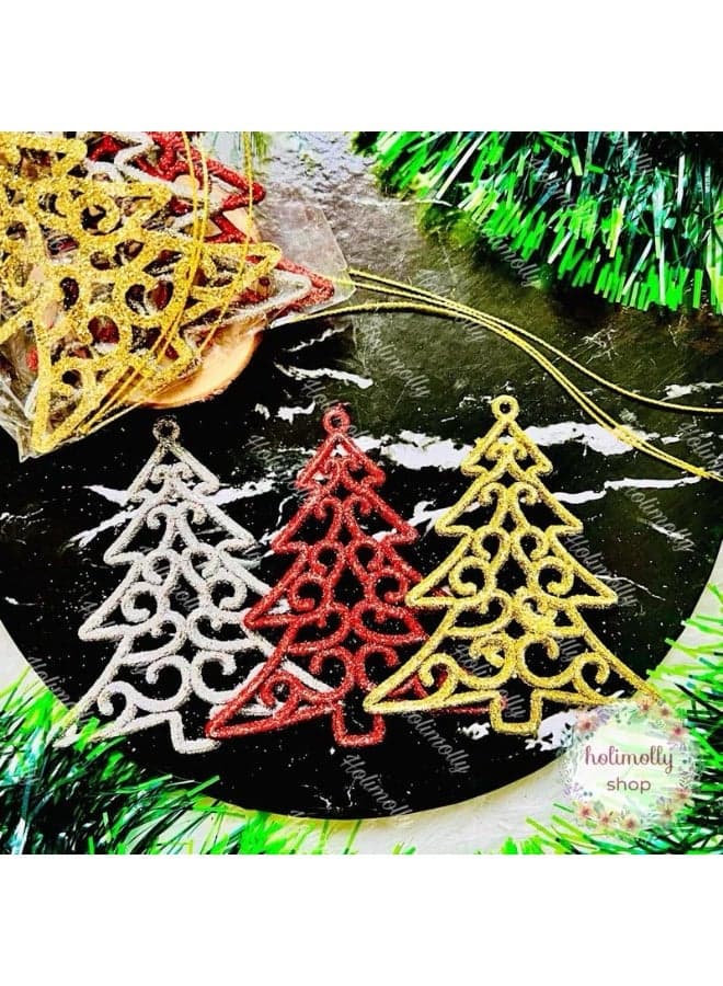 3 Piece Christmas Tree Ornament Set, Tree Ornaments, Hanging Brackets, Christmas Tree Decor Accessories, Christmas Decoration Items for Home, Office, Church, Indoor and Outdoor (Tree)