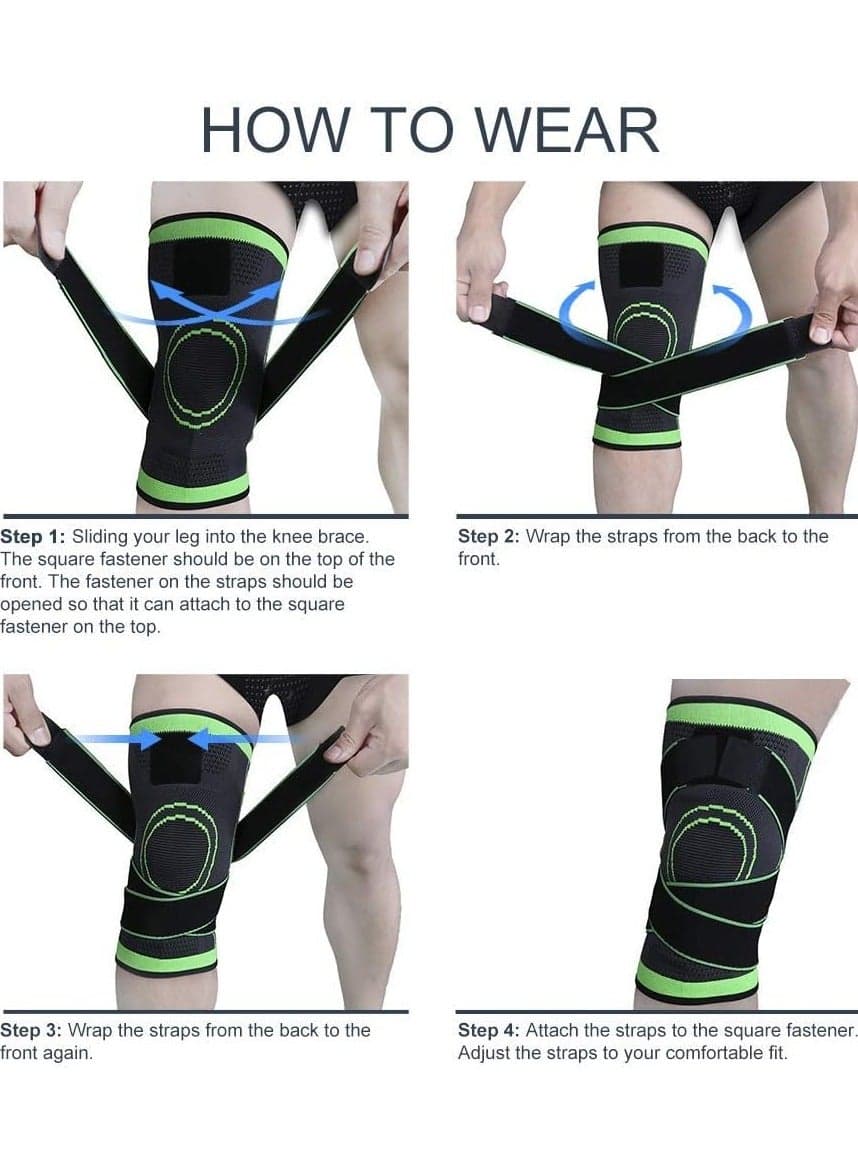 Knee Supports for Arthritis Joint Pain 1 Pack, Knee Brace for Men & Women Knee Sleeve for Meniscus Tear ACL Running Workout Basketball Gym Green Arm, Knee & Leg Sleeves (٦)