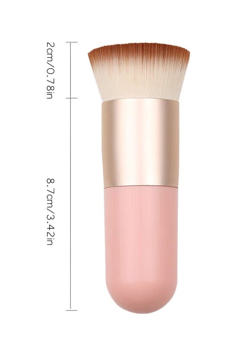Foundation Brush for Liquid Makeup, Self Tanner Brush Flat Top Kabuki Professional Makeup Brushes Blending Mineral Powder Buffing Stippling Makeup Tools, Pink Face Brushes (٣)