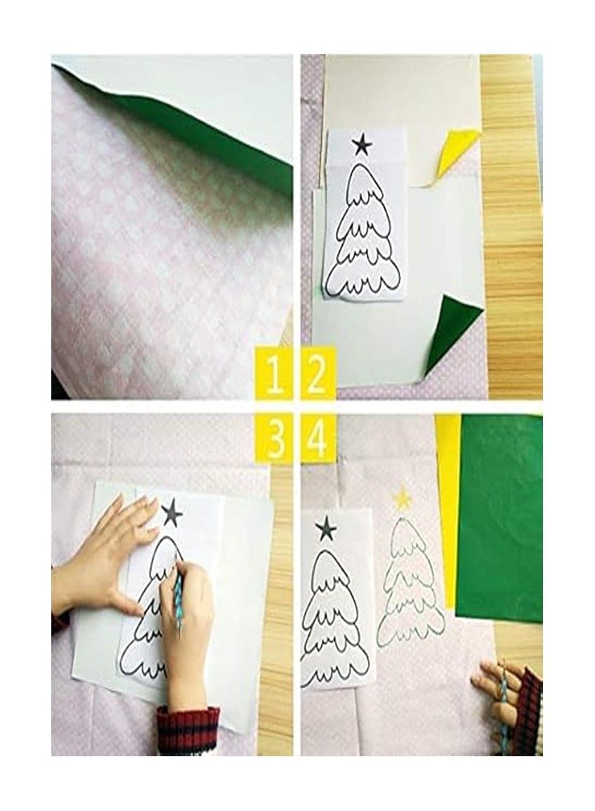 Canvas and Wood Tracking Sheet for Writing and Drawing with Carbon Paper Sheets 42 * 90 (GREEN) Arts & Crafts Supplies (٣)