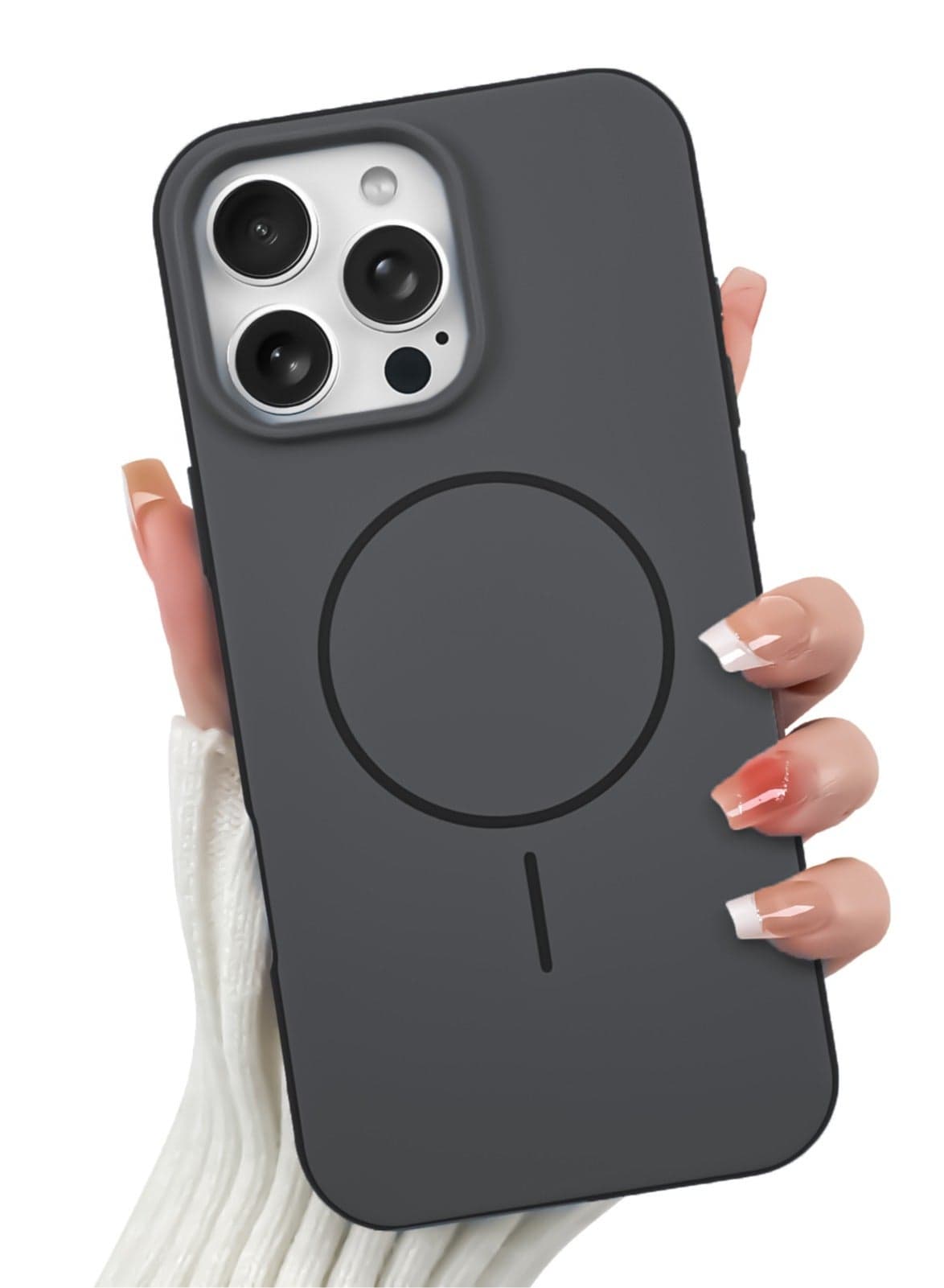 Hybrid Acrylic Protective Case For Iphone 16 Pro Max – Hard Clear Back with Silicone Bumper & Trendy Ring Design – Black Cases & Covers