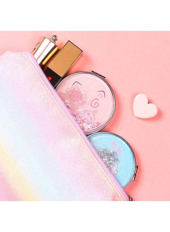 Portable Double-Sided Magnifying Mirror – Compact Folding Travel Makeup Mirror, Handheld & Adjustable Vanity Mirror for Purse, Pocket, and Desk Use (٣)