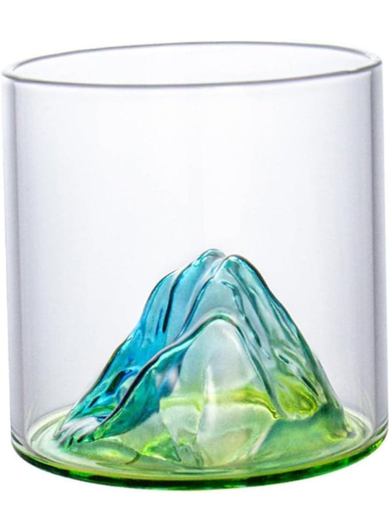 3D Iceberg Design Clear Glass Cup Inside Cup, Thick Base for High Durability, Smooth Round Spout, Skin-Touch Unique Design for Cold Drinks, Cocktails, Juices GG-1142 Teacups (٥)