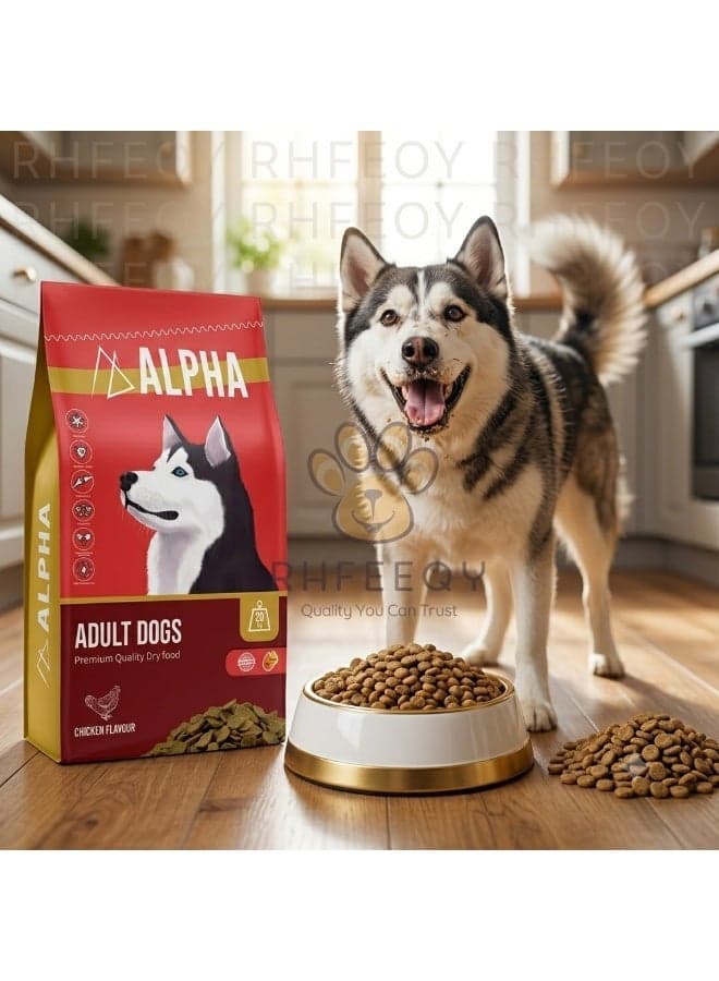 ALPHA Adult Dogs Dry Food - Chicken Flavour - 1 kg Pet Supplies (٤)