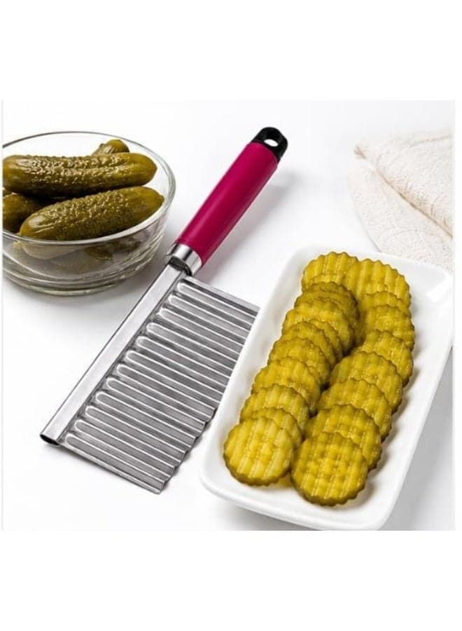 A pickle slicer is a handy and useful tool in the kitchen because it lets you cut pickles easily and quickly, and it usually comes with sharp blades to make cutting easier. Kitchen Cutters (٣)