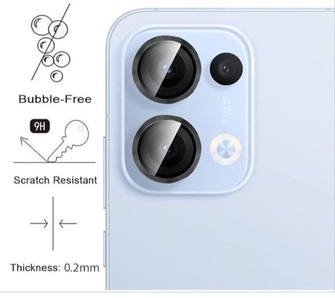 Full Coverage Camera Lens Protector For Oppo Reno 13 – Scratch Resistant & Ultra Clear - Black Mobile Lens & Lens Protectors (4)