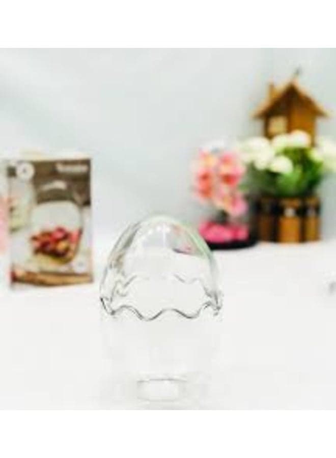 Transparent Egg-Shaped Storage and Serving Container – Elegant Domed Lid for Kitchen and Desserts Egg Holders