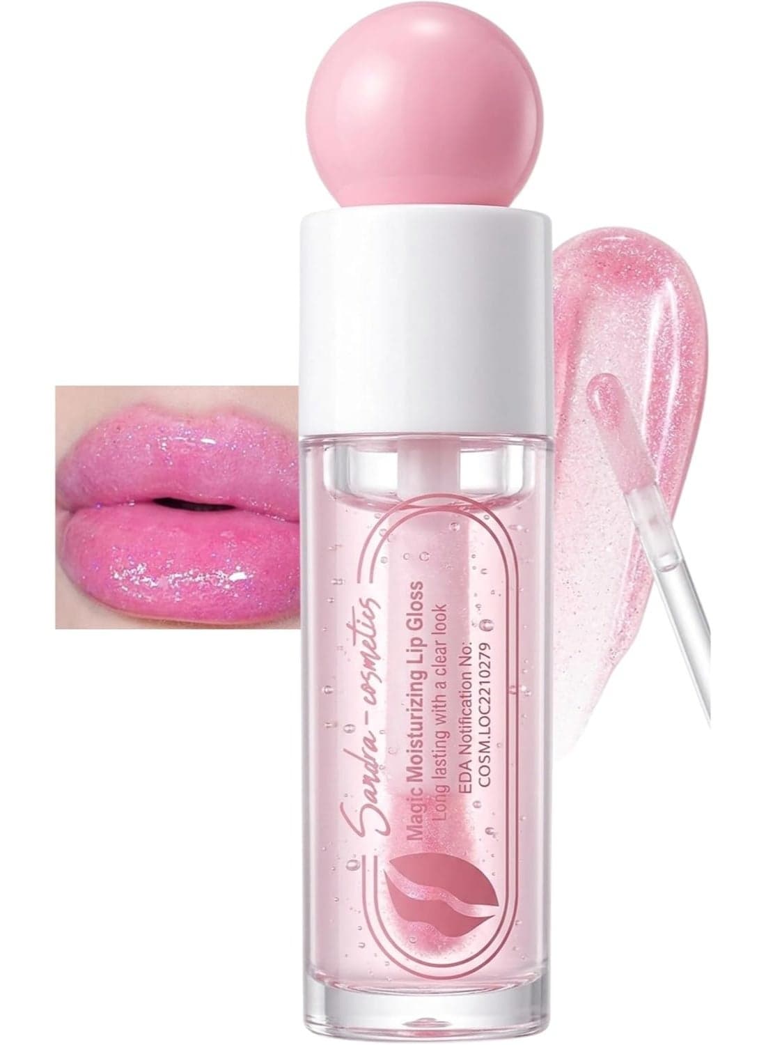 Magic Moisturizing Lip Gloss with Aloe Vera Extract High Shine Hydrating Lip Care Long Lasting Glossy Finish 5ml SC544 Color 01