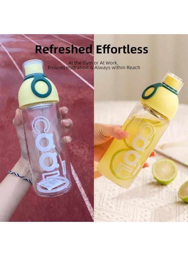 Glass Water Bottle with Carrying Strap Daily Hydration Bottle for School Travel and Gym for Women and Youth Sports Water Bottles (٥)