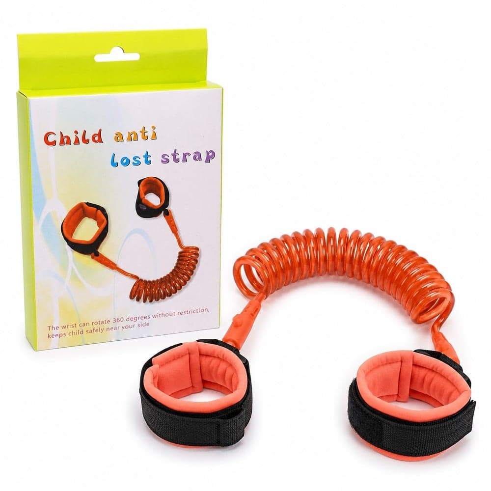 Child Safety Wrist Strap with Flexible Coiled Cord and 360 Degree Rotating Wrist Cuffs - 2-17 Baby Safety Harnesses (٤)
