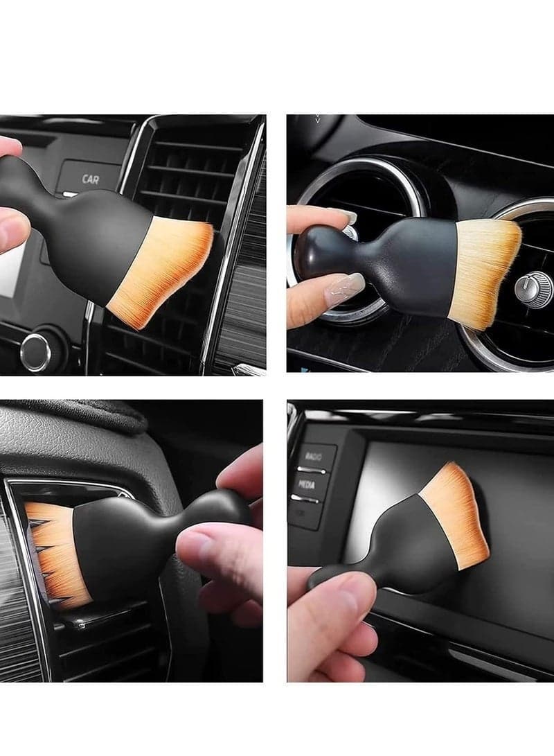Car Interior Cleaning Tool Brush with Cover, Car Detailing Brushes, Auto Interior Soft Hair Removal Brush, Car Brush, Car Cleaning Brush, Car Interior Cleaning Tool Brush 2Pcs (٨)