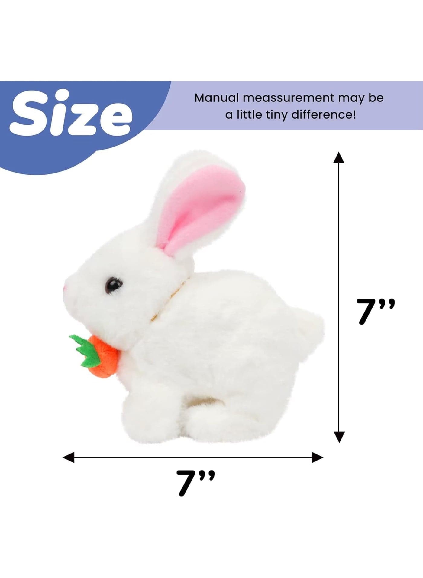 Naughty Bunny Toy for Kids 7 Inch x 7 Inch Interactive Dancing Rabbit with Music and Cheerful Sounds Electric Cute Animal Toy Moving Bunny for Toddlers Boys & Girls Fun Gift (4)