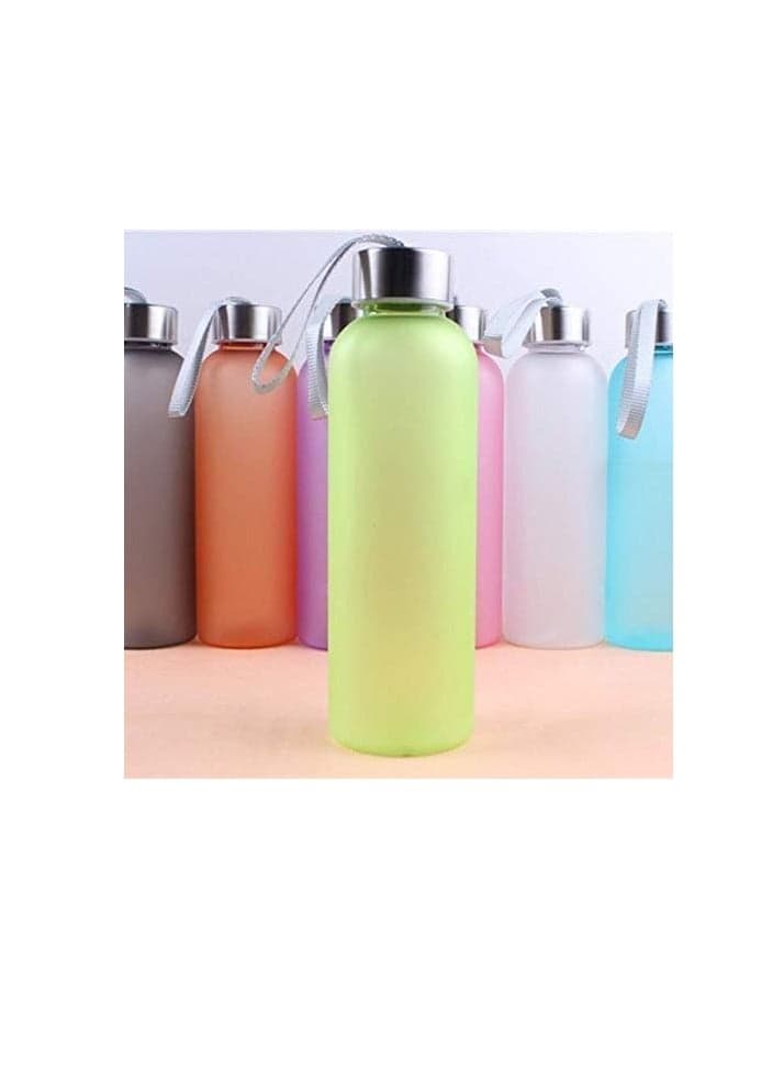 500ml BPA Free Plastic Water Bottle with Silver Lid Leakproof Water Bottle for Travel, Fitness, Outdoor Sports, Home, School, Gym, Yoga (٣)