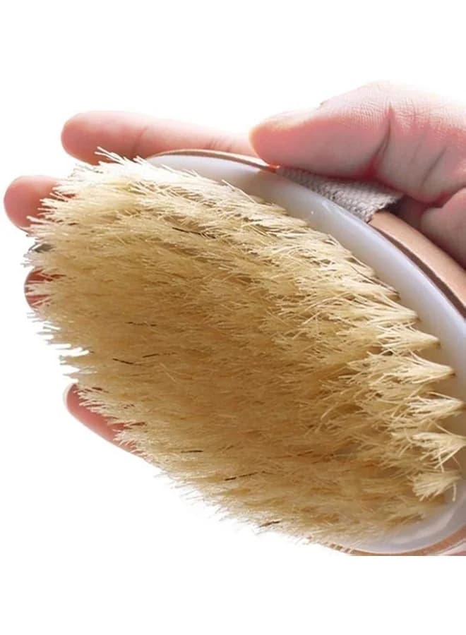 Bath Brush with Long Wooden Handle - Body and Back Scrubber for Exfoliating Dead Skin and Dry Skin - Massage Bath Brush for Men and Women (4)