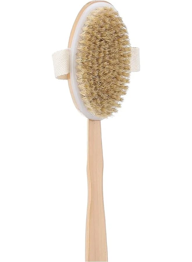 Bath Brush with Long Wooden Handle - Body and Back Scrubber for Exfoliating Dead Skin and Dry Skin - Massage Bath Brush for Men and Women (7)