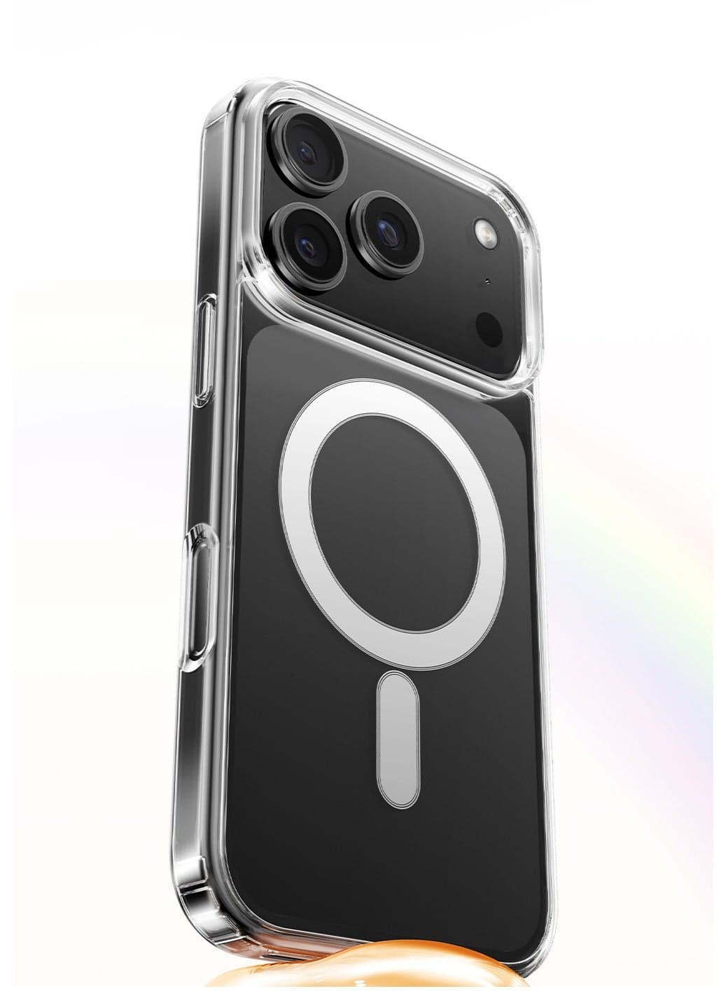 ESSAGER Mobile Luxury Design Shockproof Acrylic Back Clear for iPhone 17 Pro Wireless Mobile Phone Cases (Clear)