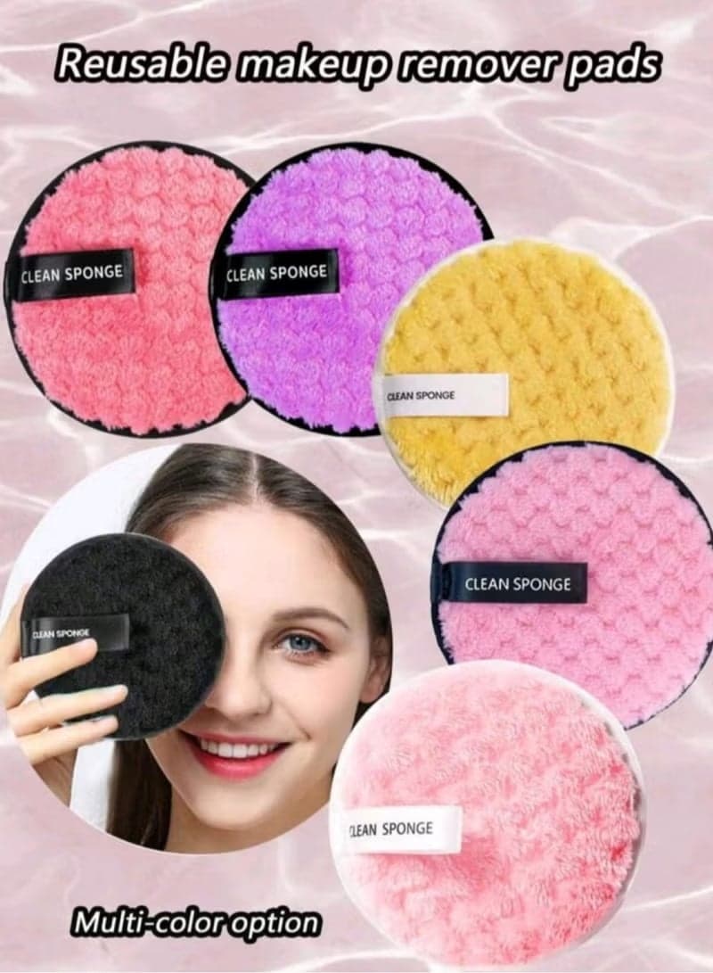 3-Piece Microfiber Makeup Remover Sponge Set for Face & Body Cleansing – Multi-Color Make Up Sponges (٣)
