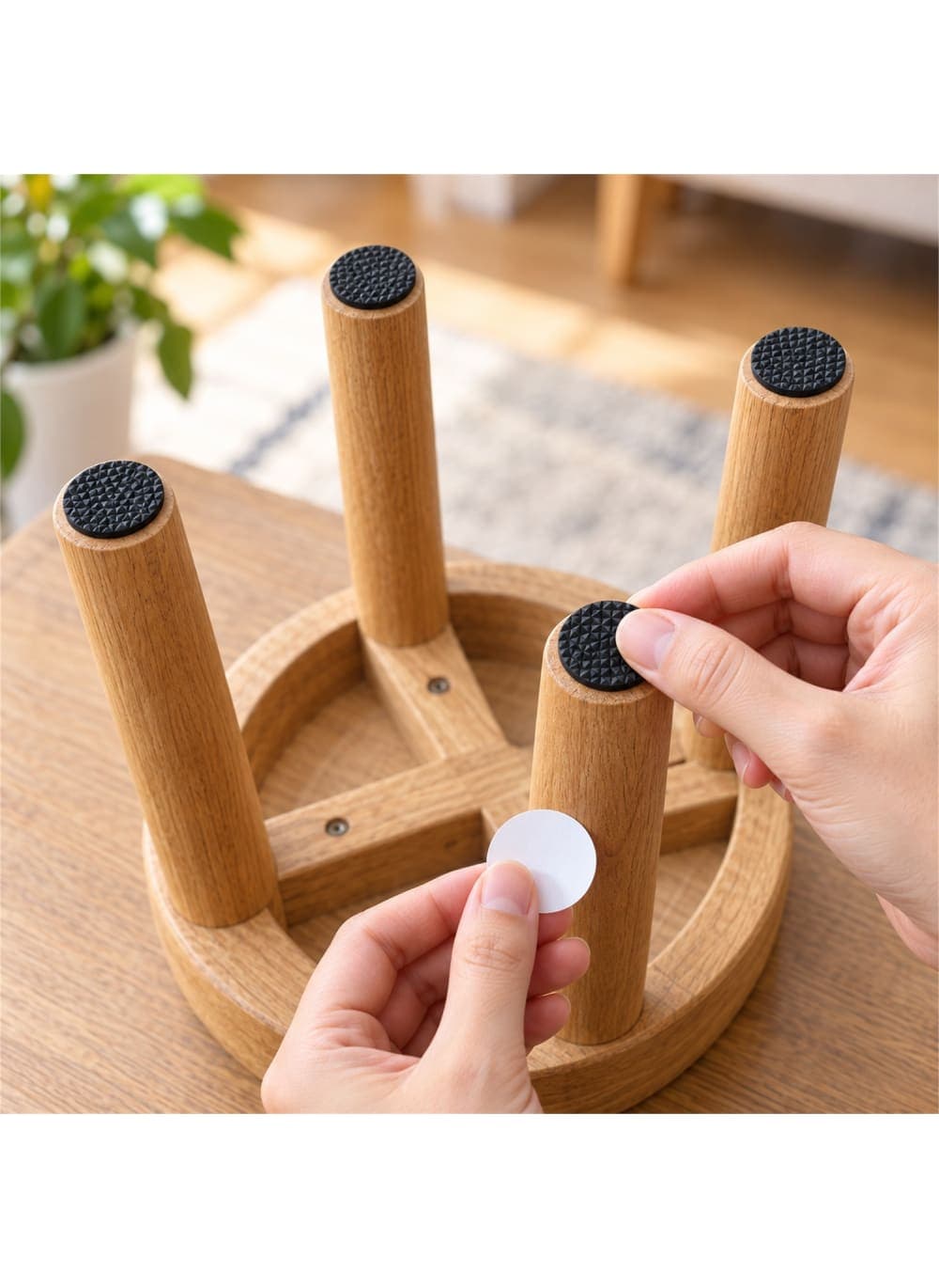 Self-Adhesive Non-Slip Rubber Furniture Pads, 18 pcs Round diameter, Floor Protection, Black Floor Cleaners (4)