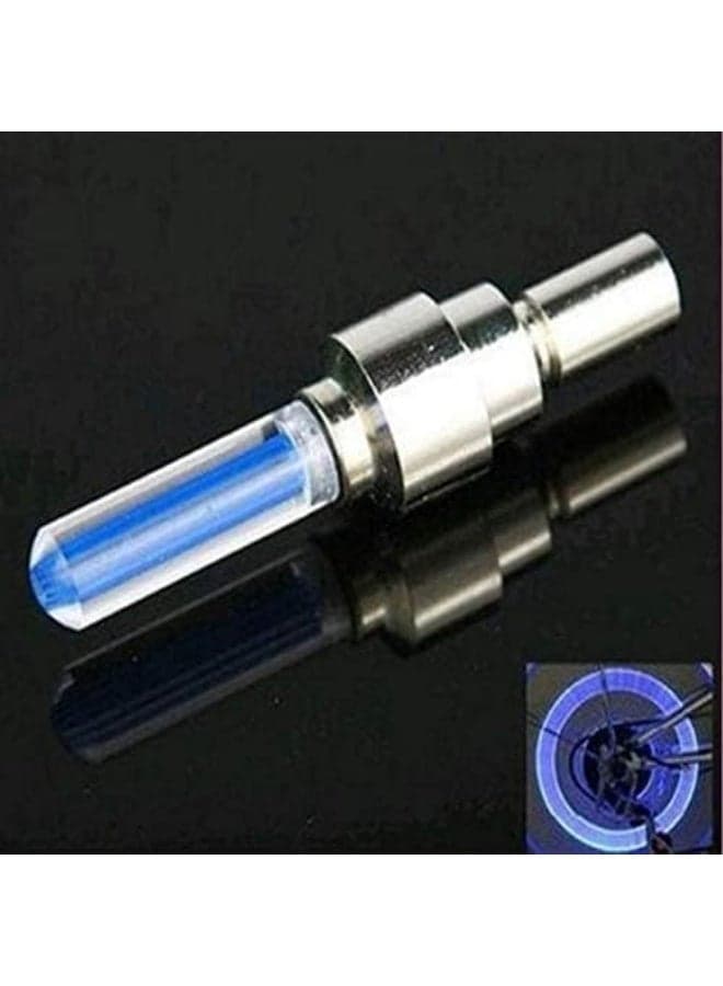 2pcs Blue Bicycle Wheel Tire Valve Cap Spoke Neon Flash LED Lights Lamp Lighting & Electrical