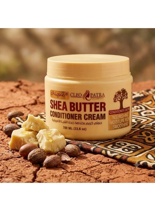 Cleopatra Deep Nourishing Conditioner Cream Mask with African Shea Butter - 700 ml Leave-In Treatment (٥)
