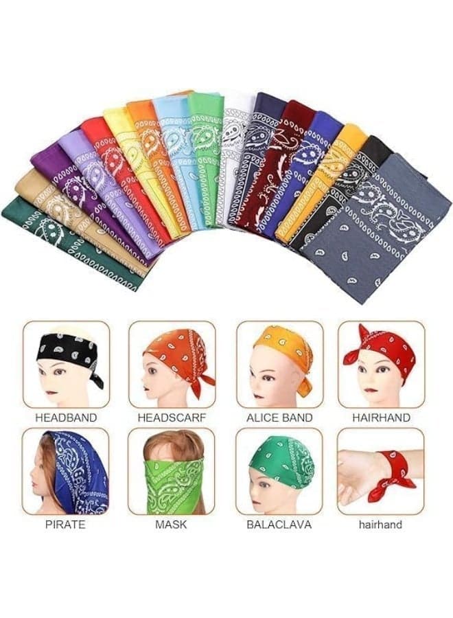 Bandana – Multipurpose Head Scarf, Neck Wrap, Face Cover & Handkerchief – Unisex Men's Accessories (١٠)