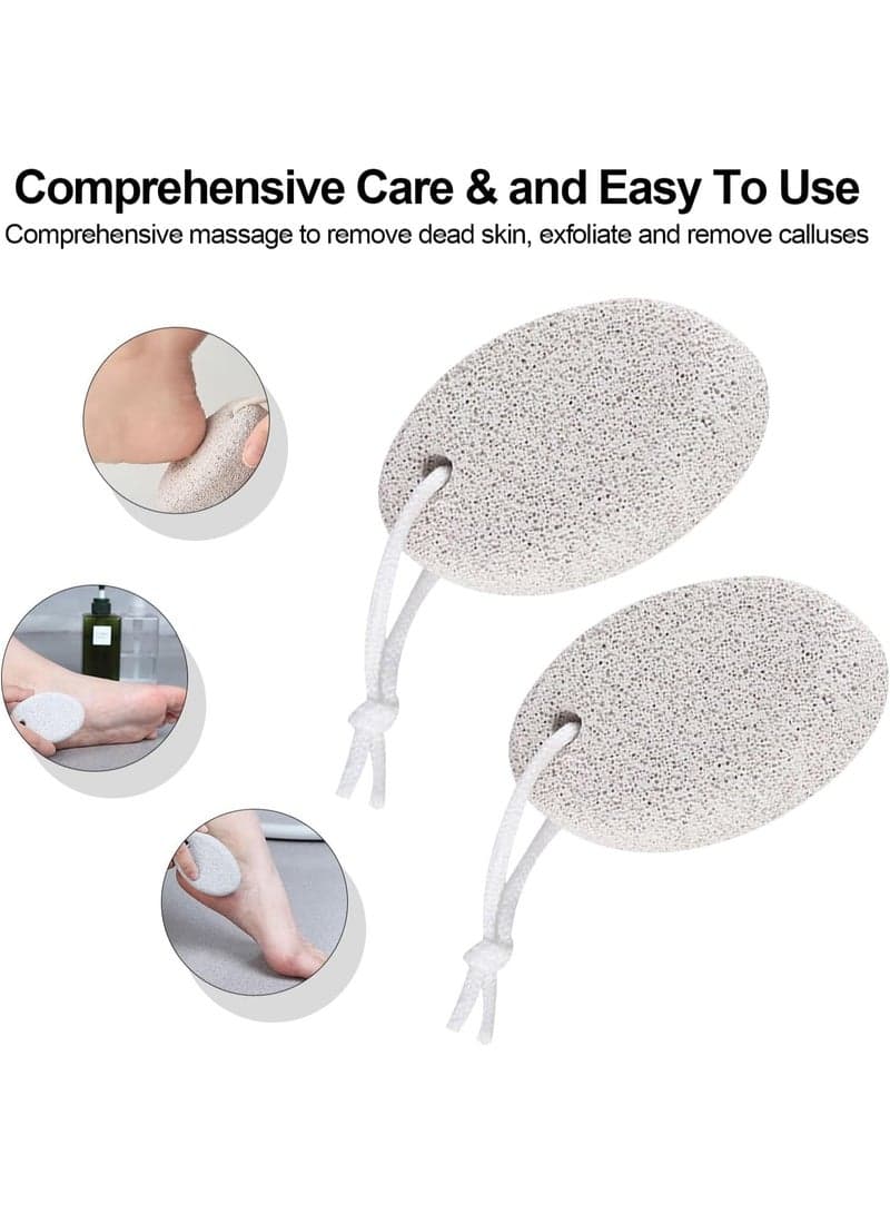 Pumice Stone Foot Care, Durable Pumice Stone for Feet, Pumice Stone Lava Pedicure Tools for Removing Calluses, Exfoliating and Smoothing the Skin Buffer Stones (٢)