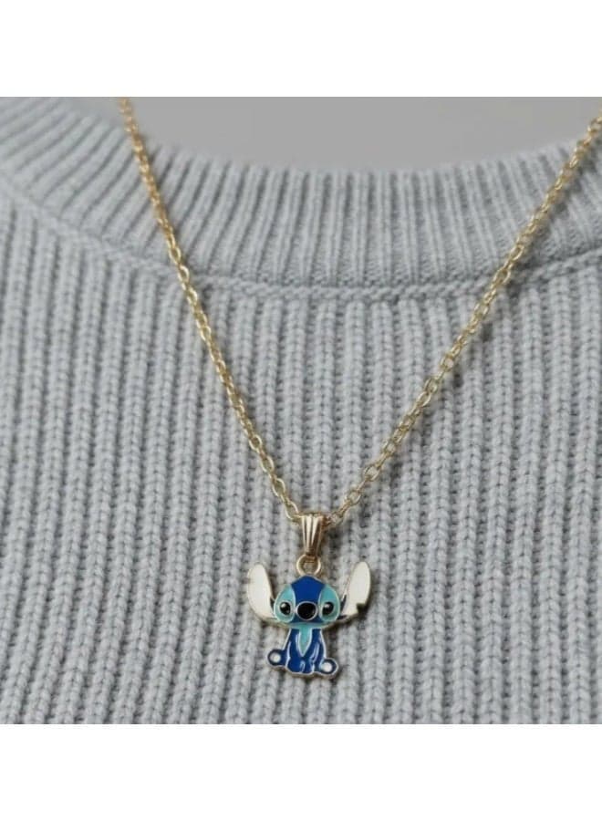 Women’s Stitc Necklace, Stylish Pendant Necklace Inspired by Stitch Cartoon Character, Cute Jewelry Accessory (٤)