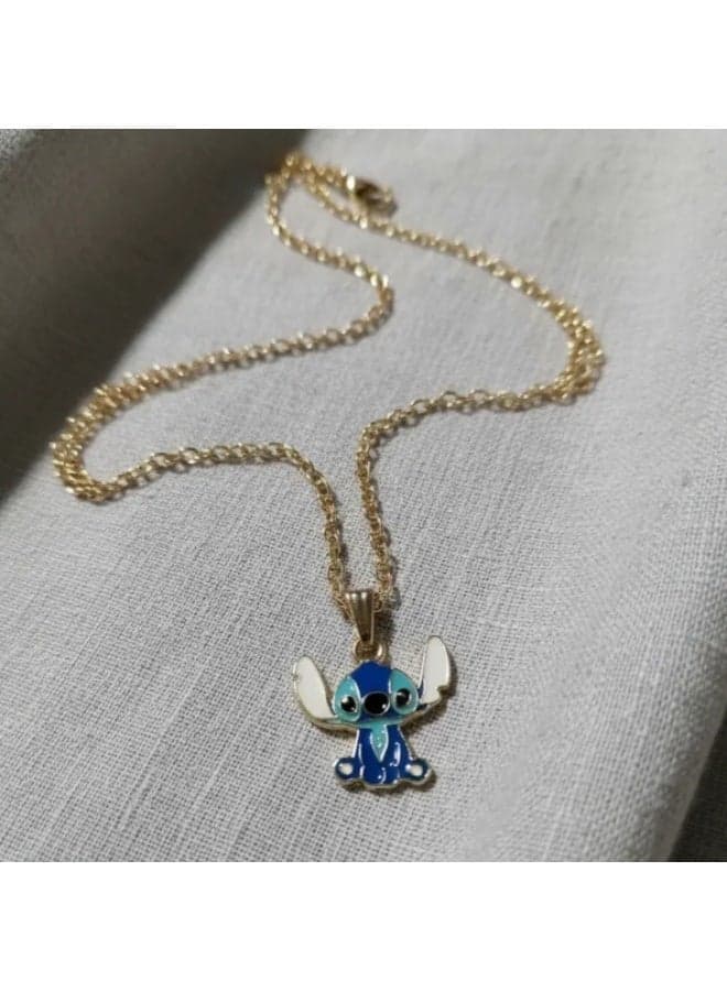 Women’s Stitc Necklace, Stylish Pendant Necklace Inspired by Stitch Cartoon Character, Cute Jewelry Accessory (٣)