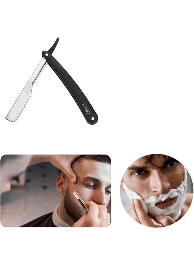 Manual Razor for Men Stainless Steel Vintage Folding Shaving Razor - Durable and Practical for Close and Stylish Shaving (Color may vary) Personal Care (3)