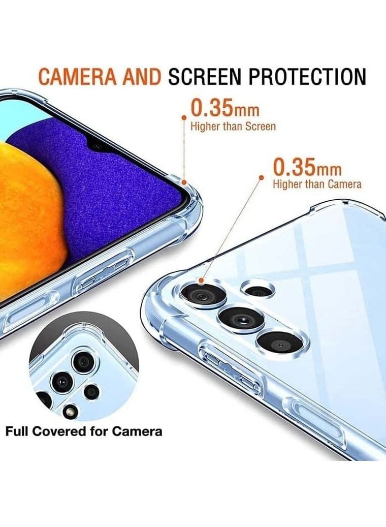 Case Transparent Silicone Rubber Back Protective Case shock Absorbent Reinforced Corner for Samsung Galaxy A14 4G/5G Clear Cases & Covers (٣)
