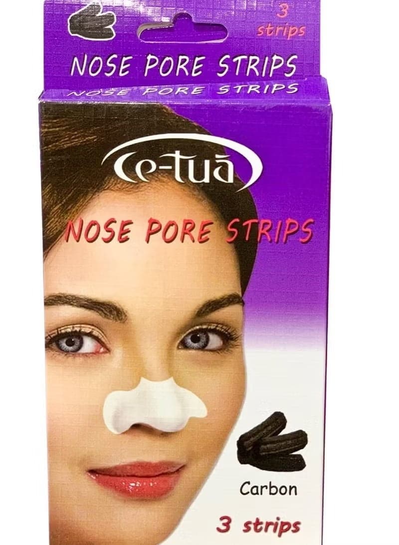Ce-Tua Nose Pore Strips With Carbon - 3 Strips Blackhead Remover Nose Strips