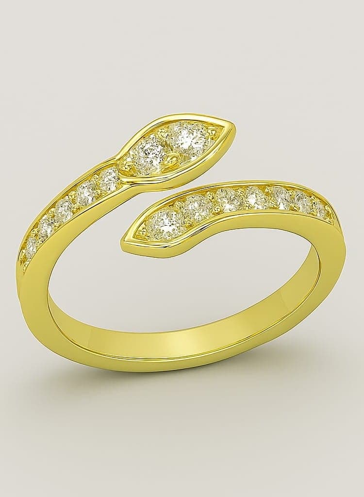 "The Luxurious Snake Ring - A Symbol of Transformation and Elegance A design that wraps around the finger in an elegant style that embodies the shape of a snake. Encrusted with sparkling stones that add a touch of brilliance to every movement, it combines boldness and sophistication in one piece. Ideal for those seeking a look that exudes strength and mystery, with a touch of timeless charm." Women's Rings (4)