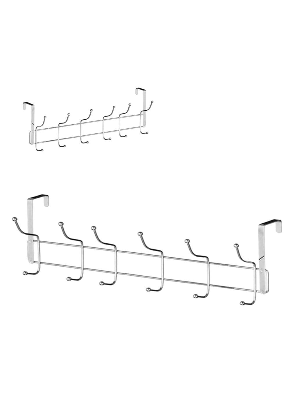 Clothes Hangers Over Door with 12 hooks- Non Slip Metal Clothes Hangers, Heavy Duty Coat and Clothes Hangers, Metal Laundry Hangers for Adults - Clothes Hanger Door Hanger - Bathroom and Bedroom Door Hanger - Door Hanger - Over Door Metal Hanger with 12 Hooks Organizer for Towels, Clothes, Keys, Robes, Hats - Metal Hangers Over Door with 12 Hooks, Suitable for Towels, Coats, Clothes, Hats, Bedroom, Bathroom - Door Coat Hangers Over Door Towel Rack for Hats, Coats, Jackets, Bags, Scarves, Belt, Umbrellas Closet Clothes Hangers (5)