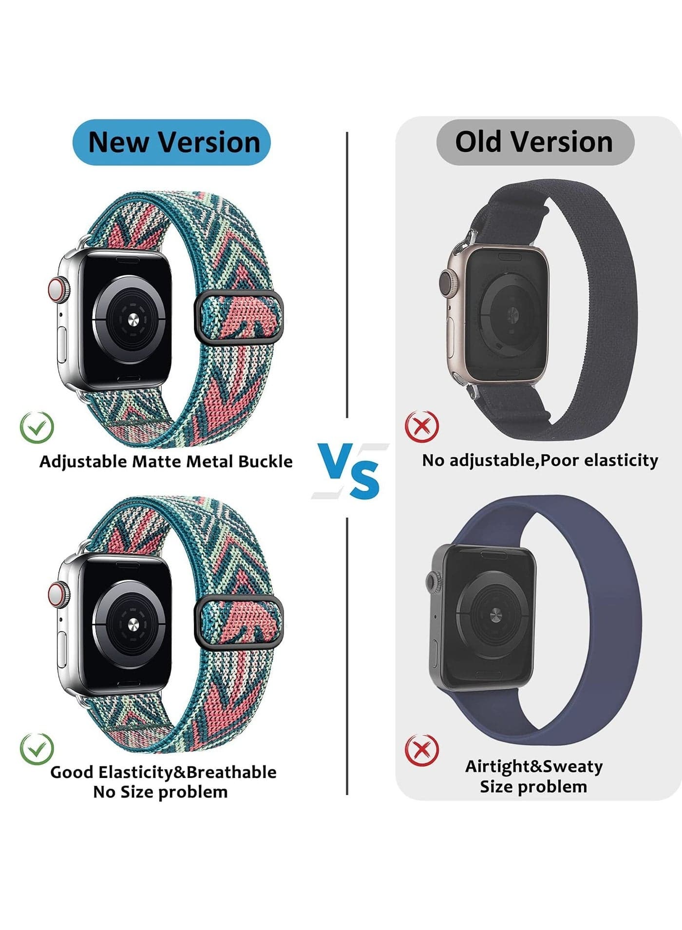 Nylon Solo Loop Stretchy Straps For Apple Watch Band 49mm 45mm 44mm 42mm, Elastic Wristbands Strap for iwatch Ultra/Ultra 2 Series 9 8 7 6 5 4 3 2 1 SE 2 SE Smartwatch Bands (٤)