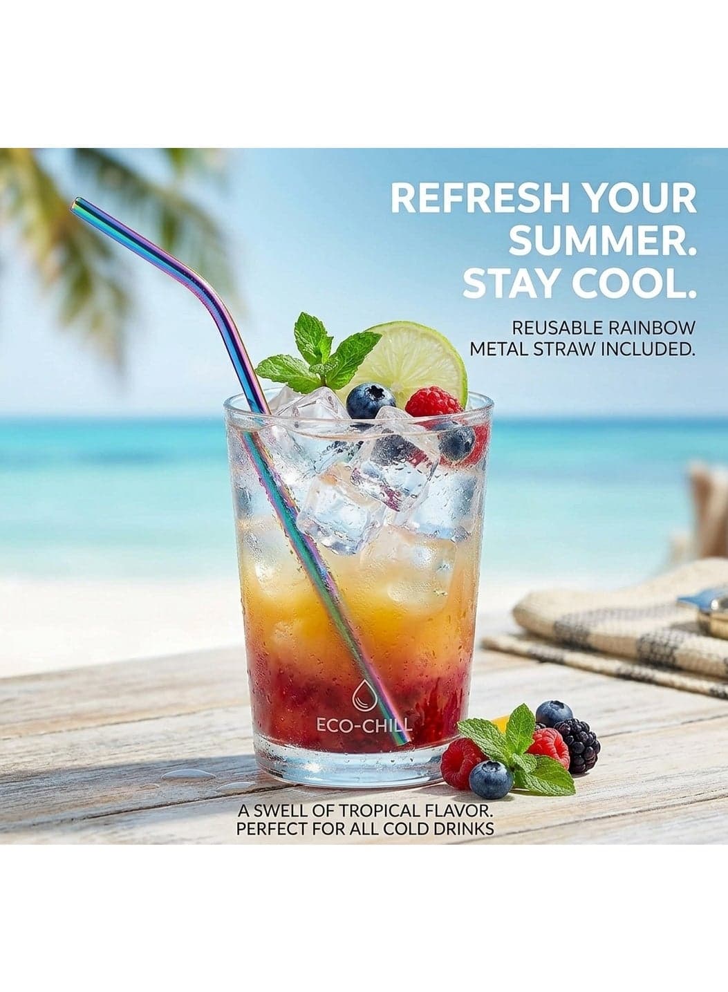 12-Piece Rainbow Stainless Steel Straws Set - Reusable Bent Metal Drinking Straws, Food-Grade Eco-Friendly Straws for Smoothies, Juices & Cold Drinks (7)