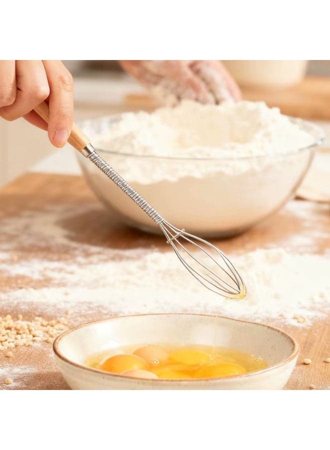مضرب بيض يدوي صغير من فولاذ مقاوم للصدأ، مضرب لخفق الحليب والكريمة والزبدة، أداة مطبخ للمزج والتحريك والطبخ والخبز Mixing Preps & Bowls (٥)