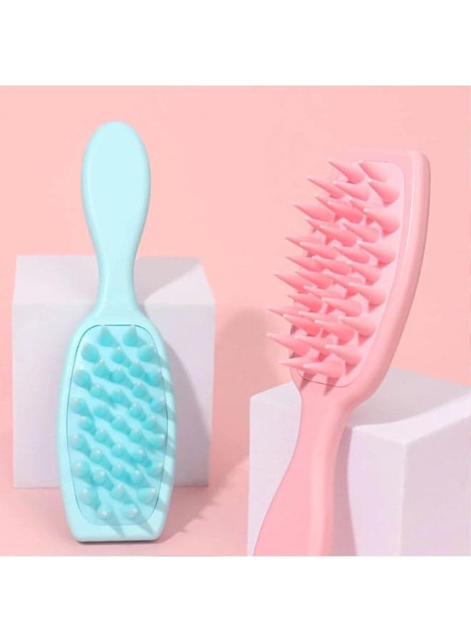 2 Silicone Hair Shampoo Brushes, Scalp Massager Brush, Scalp Cleansing and Exfoliating Brush, Hair Washing Tool for All Hair Types, Scalp Massager