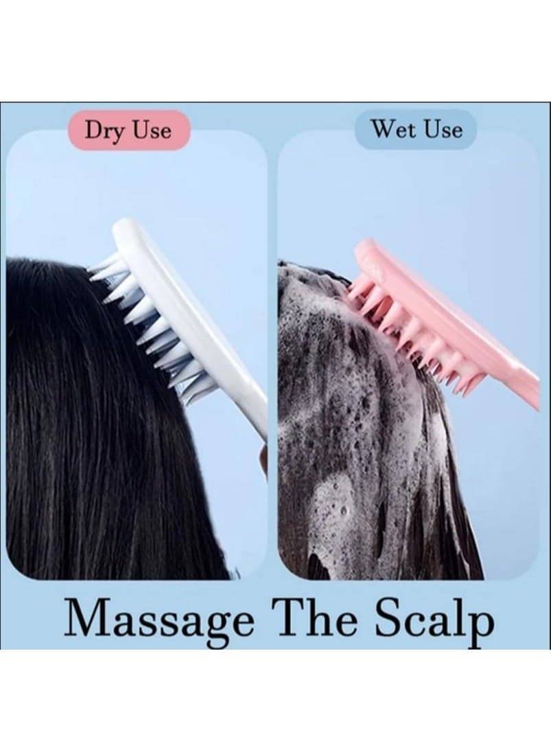 2 Silicone Hair Shampoo Brushes, Scalp Massager Brush, Scalp Cleansing and Exfoliating Brush, Hair Washing Tool for All Hair Types, Scalp Massager (٢)