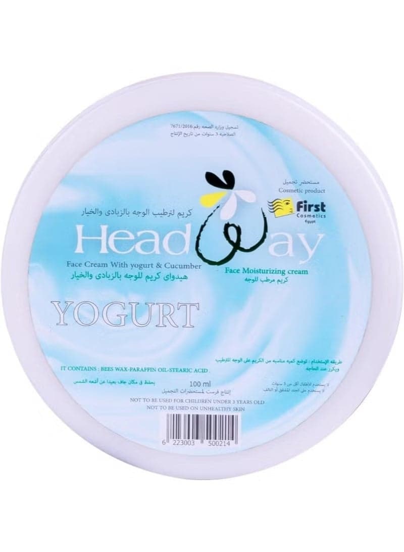 Face moisturizer cream with yogurt and cucumber - 100 ml