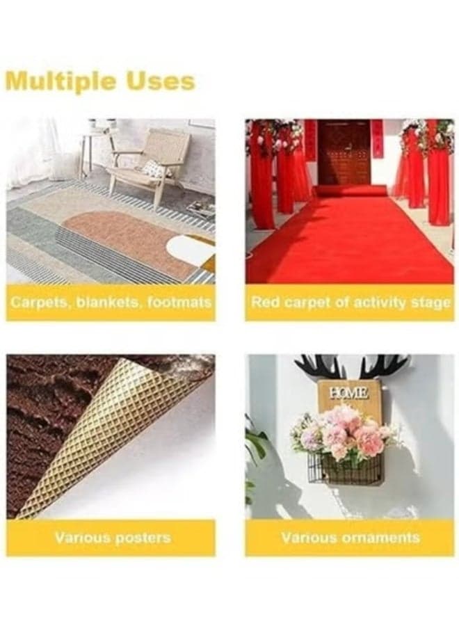 Heavy-Duty Double-Sided Fabric Tape For Carpet Fixing, Rug Anchoring And Home Mounting, High-Tack Adhesive With Strong Woven Mesh Reinforcement, Easy-Tear Application And Clean Removal, White Cloth Grid With Yellow Release Paper, For Living Rooms, Offices, Exhibitions And Creative Projects, Useful Gift For DIY Enthusiasts, 5 cm Wide x 10 m Long (7)