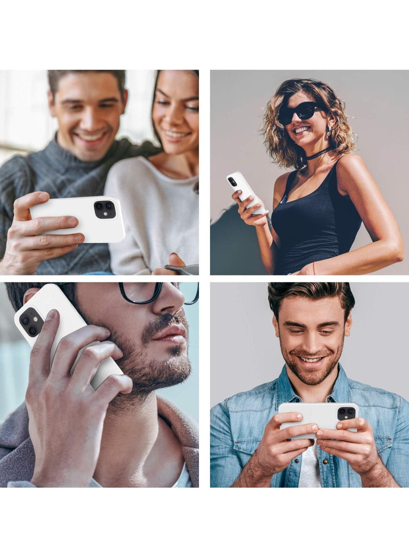 Compatible with iPhone 11 Case 6.1 Inch Slim Liquid Silicone 4 Layers Soft Gel Rubber Shockproof Protective Phone Case with Anti Scratch Microfiber Lining (White) Cases & Covers (٧)