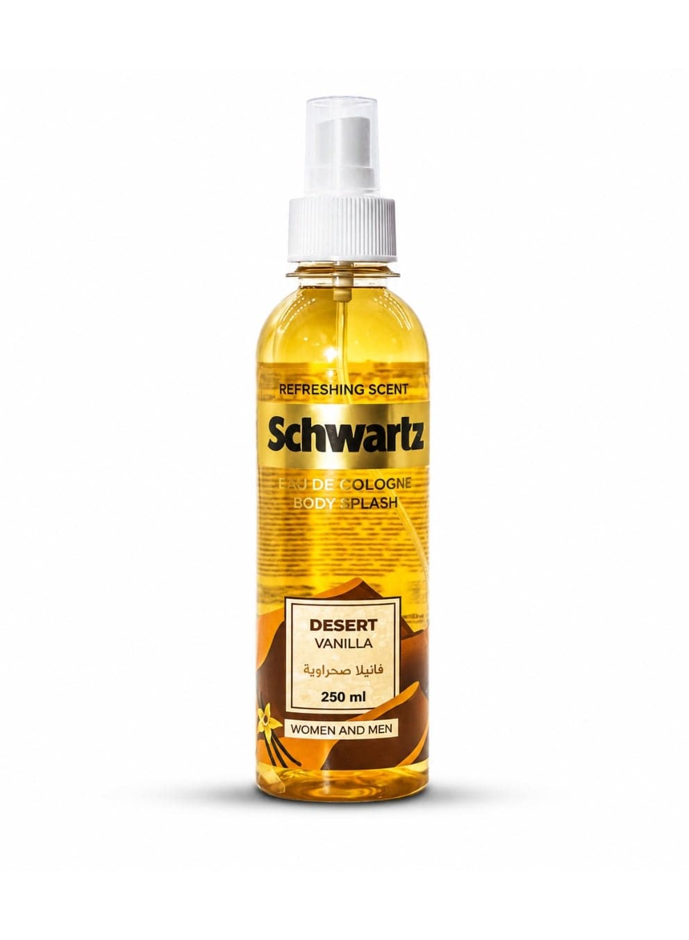 Schwartz Desert Vanilla Eau De Cologne Body Splash 250 ml – Warm Vanilla Fragrance for Women & Men, Long Lasting Daily Cologne Mist