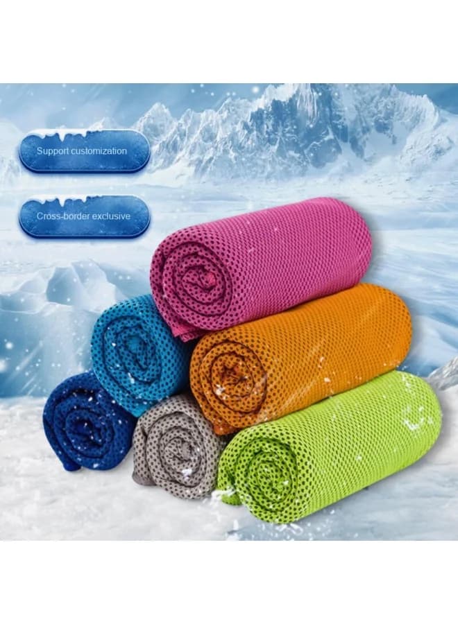 Customized Quick-Drying Ice Cooling Towel For Outdoor Sports, Sweat-Absorbent Microfiber Gym Towel With Instant Cooling, Sublimation Printing For Fitness, Camping, Neck, Face & Travel Use Swim Towels (٨)