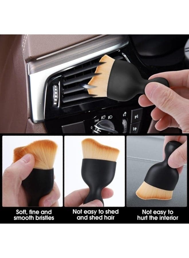 Compact Car Interior Cleaning Brush – Soft Bristles Dust Remover for Dashboard, Air Conditioner Vents, Leather Seats, Computer and Everyday Cleaning-2Pcs Car Detailing Brushes (3)