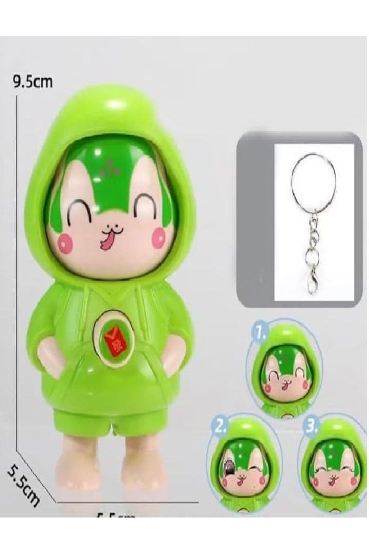 Cartoon Face-Changing Keychain Toy for Gifts and Decor Action Figures